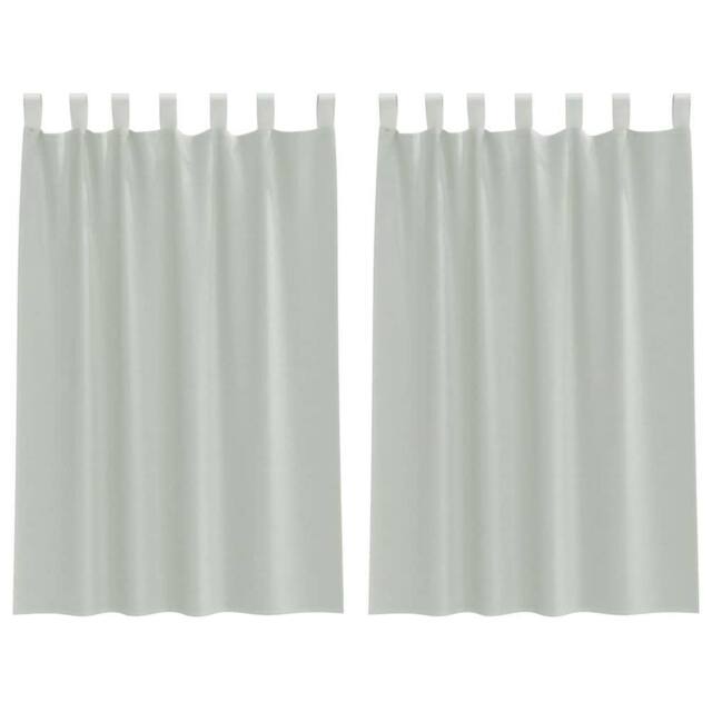 Berkfield Home Voile Curtains with Loops 2 pcs Light Grey 140x175 cm - image 1