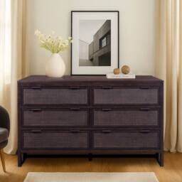Teamson Home Hatteras Chest of Drawers 6 Drawer Bedroom Dresser in Dark Brown - thumbnail 3