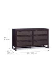 Teamson Home Hatteras Chest of Drawers 6 Drawer Bedroom Dresser in Dark Brown - thumbnail 5