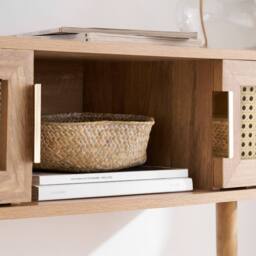Birlea Rattan Console Table Sark Hall Table Dressing Table in Beige - Size: 1 Pack - thumbnail 3