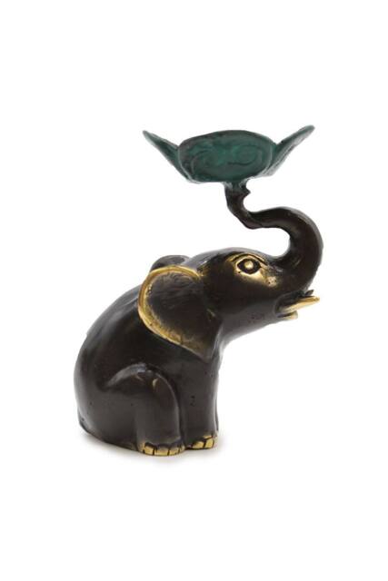 KDMD Small Elephant Candle & Incense Holder -Decorative & Functional Accent in Dark Brown - image 1