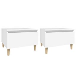 Berkfield Home Side Tables 2 pcs White 50x46x35 cm Engineered Wood - Size: 50 x 46 x 35 cm - thumbnail 2
