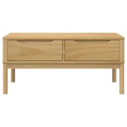 Berkfield Home Beautiful Coffee Table FLORO Wax Brown 99x55.5x45 cm Solid Pine Wood in Natural - thumbnail 5