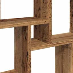 Berkfield Home Wall Cube Shelf Old Wood 90x15x119.5 cm Engineered Wood in Brown - thumbnail 7
