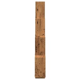 Berkfield Home Wall Cube Shelf Old Wood 90x15x119.5 cm Engineered Wood in Brown - thumbnail 5