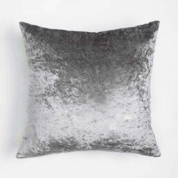 OHS Luxury Crushed Velvet Set of 4 Filled Cushions & Covers in Silver - thumbnail 5
