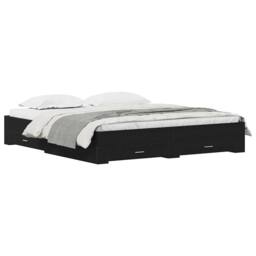 Berkfield Home Elegant Bed Frame with Drawers Black Oak 180x200 cm Engineered Wood - thumbnail 1