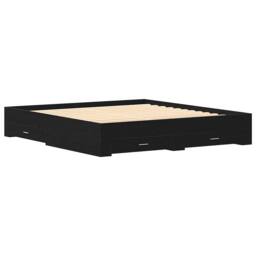 Berkfield Home Elegant Bed Frame with Drawers Black Oak 180x200 cm Engineered Wood - thumbnail 3