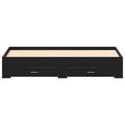 Berkfield Home Elegant Bed Frame with Drawers Black Oak 180x200 cm Engineered Wood - thumbnail 6