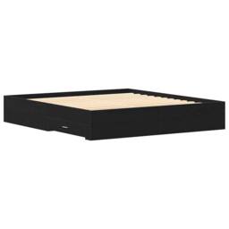Berkfield Home Elegant Bed Frame with Drawers Black Oak 180x200 cm Engineered Wood - thumbnail 8