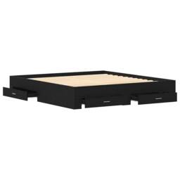 Berkfield Home Elegant Bed Frame with Drawers Black Oak 180x200 cm Engineered Wood - thumbnail 5