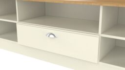 Ready Assembled 2 U Albert Wide 1 Drawer TV & Media Unit (Ready Assembled) in Cream - Size: Large - thumbnail 4