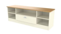 Ready Assembled 2 U Albert Wide 1 Drawer TV & Media Unit (Ready Assembled) in Cream - Size: Large - thumbnail 3