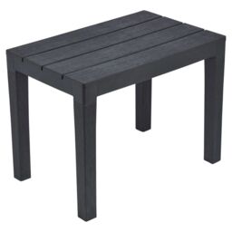 EONLION Large Black Plastic Garden Table Bench Weather Proof Plastic Furniture Outdoor - thumbnail 4