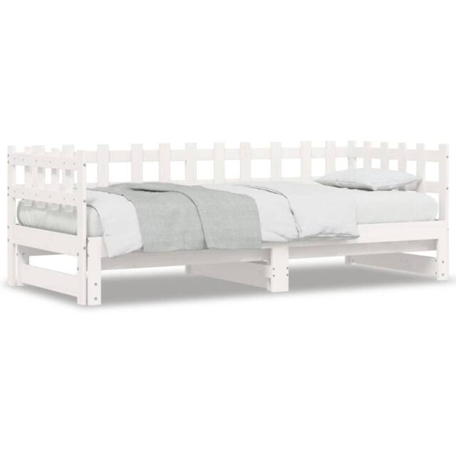 Berkfield Home Pull-out Day Bed White 2x(90x190) cm Solid Wood Pine - image 1