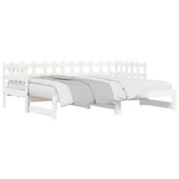 Berkfield Home Pull-out Day Bed White 2x(90x190) cm Solid Wood Pine - thumbnail 4