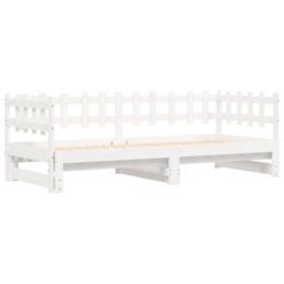 Berkfield Home Pull-out Day Bed White 2x(90x190) cm Solid Wood Pine - thumbnail 3