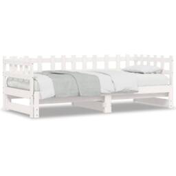 Berkfield Home Pull-out Day Bed White 2x(90x190) cm Solid Wood Pine - thumbnail 1