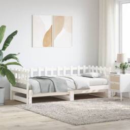 Berkfield Home Pull-out Day Bed White 2x(90x190) cm Solid Wood Pine - thumbnail 2