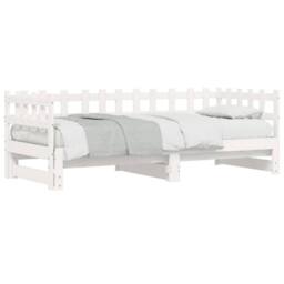Berkfield Home Pull-out Day Bed White 2x(90x190) cm Solid Wood Pine - thumbnail 5