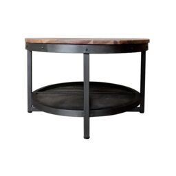 EONLION Good Looking Coffee Table with Metal Shelf Heavy Duty Durable in Beige - thumbnail 3