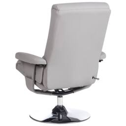 Wyld and Coco Matt Grey Faux Leather Recliner Armchair with Heated 5-Point Massage - thumbnail 7