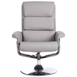 Wyld and Coco Matt Grey Faux Leather Recliner Armchair with Heated 5-Point Massage - thumbnail 6