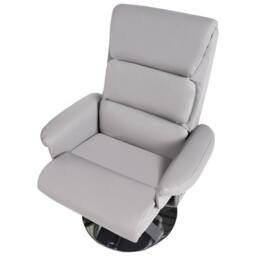 Wyld and Coco Matt Grey Faux Leather Recliner Armchair with Heated 5-Point Massage - thumbnail 8