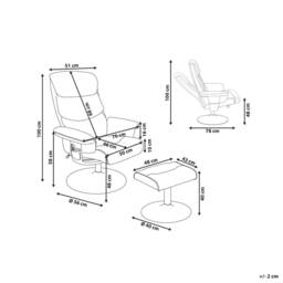 Wyld and Coco Matt Grey Faux Leather Recliner Armchair with Heated 5-Point Massage - thumbnail 3