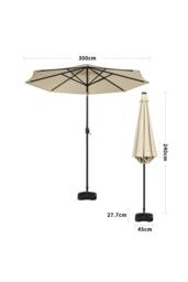 Living and Home Outdoor Solar 24 LED Lights Patio with Crank for Patio Market with Base in Beige - thumbnail 6