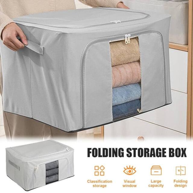 SPETLEK Folding Storage Box 2pcs in Grey - Size: Large - image 1