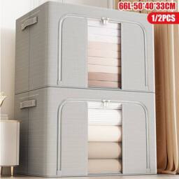 SPETLEK Folding Storage Box 2pcs in Grey - Size: Large - thumbnail 2