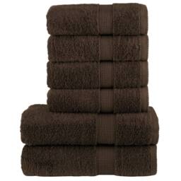 Berkfield Home 6 Piece Premium Towel Set SOLUND Brown 600 gsm - thumbnail 2