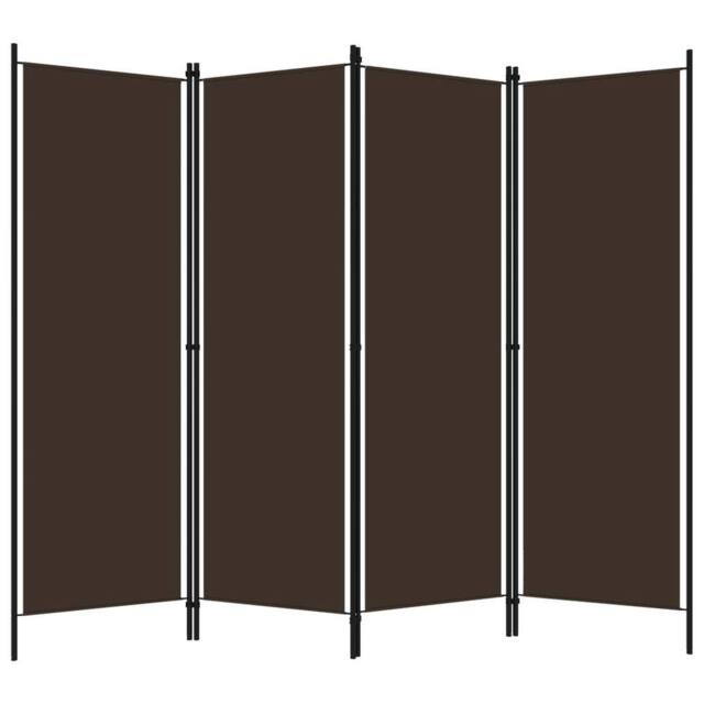 Berkfield Home 4-Panel Room Divider Brown 200x180 cm - image 1