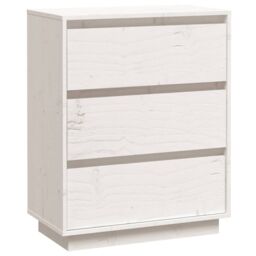 Berkfield Home Sideboard White 60x34x75 cm Solid Wood Pine - Size: 60 x 34 x 75 cm - thumbnail 2