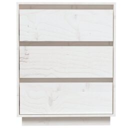 Berkfield Home Sideboard White 60x34x75 cm Solid Wood Pine - Size: 60 x 34 x 75 cm - thumbnail 5