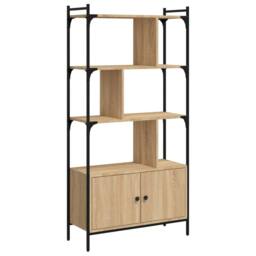Berkfield Home Bookcase with Doors Sonoma Oak 76.5x30x154.5 cm Engineered Wood in Light Tan - thumbnail 1