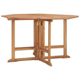 Berkfield Home Folding Garden Dining Table 110x110x75 cm Solid Wood Teak in Brown - Size: 110 x 110 x 75 cm - thumbnail 1