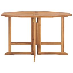 Berkfield Home Folding Garden Dining Table 110x110x75 cm Solid Wood Teak in Brown - Size: 110 x 110 x 75 cm - thumbnail 3
