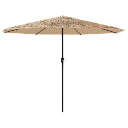 Berkfield Home Durable Garden Parasol with Steel Pole Brown 324x324x247 cm - Size: 324 x 324 x 247 cm - thumbnail 3