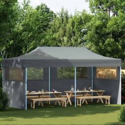 Berkfield Home Full Folding Pop-up Partytent with Sidewalls 3x6 m Anthracite in Dark Grey - thumbnail 2