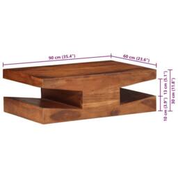 Berkfield Home Coffee Table 90x60x30 cm Solid Wood Acacia in Brown - Size: 90 x 60 x 30 cm - thumbnail 8