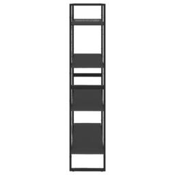 Berkfield Home 4-Tier Book Cabinet Grey 80x30x140 cm Engineered Wood in Black - Size: 80 x 30 x 140 cm - thumbnail 6