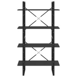 Berkfield Home 4-Tier Book Cabinet Grey 80x30x140 cm Engineered Wood in Black - Size: 80 x 30 x 140 cm - thumbnail 5
