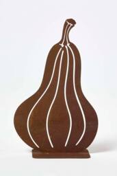 Homescapes Steel Pumpkin & Squash Garden Ornaments, Set of 2 in Brown - thumbnail 3