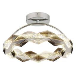 Netlighting Karilion Integrated LED Semi Flush Ceiling Light Chrome LED 4000K in Grey