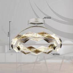Netlighting Karilion Integrated LED Semi Flush Ceiling Light Chrome LED 4000K in Grey - thumbnail 6