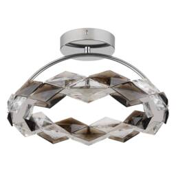 Netlighting Karilion Integrated LED Semi Flush Ceiling Light Chrome LED 4000K in Grey - thumbnail 2