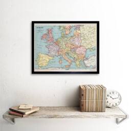 "Artery8 Map Whitney Graham 1930 Europe Political 12x16"" Framed Wall Art Print - Size: W12"" x H16""" - thumbnail 2