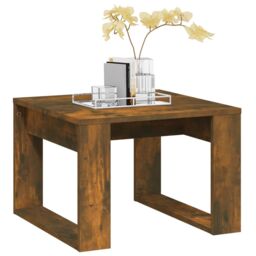 Berkfield Home Side Table Smoked Oak 50x50x35 cm Engineered Wood in Brown - Size: 50 x 50 x 35 cm - thumbnail 4